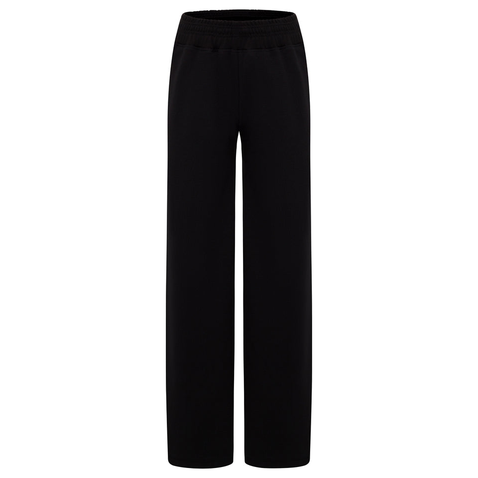 Women's Leisure Wide-Leg Trouser (Black)